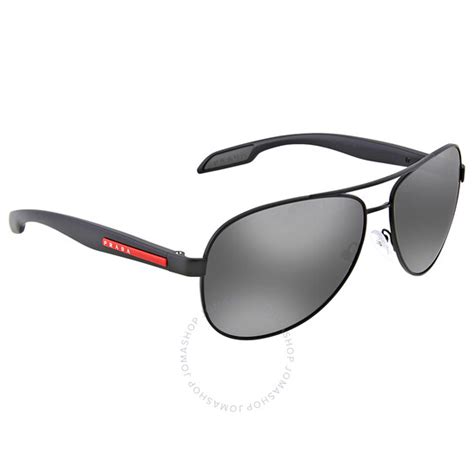 prada sport ps 53 ps-1bo7w1|Prada Linea Rossa Grey Mirror Pilot Men's Sunglasses PS 53PS .